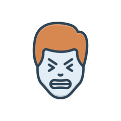 Color illustration icon for stress