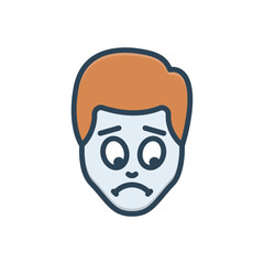 Color illustration icon for upset