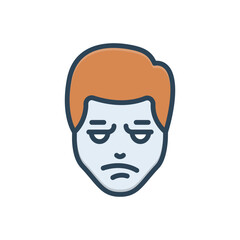 Color illustration icon for bored