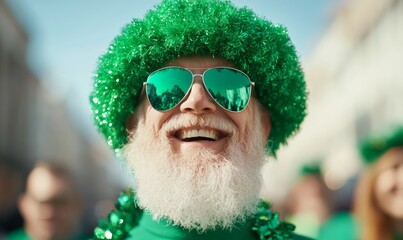 Vibrant Festive Spirits Emerald Fashion and Sustainable Accessories in St. Patricks Day Parade - Springtime Event Styling and Retail Marketing for Cultural Celebrations