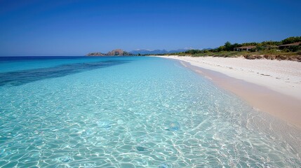 Stunning Turquoise Waters and Pristine Sandy Beach: An Idyllic Mediterranean Escape