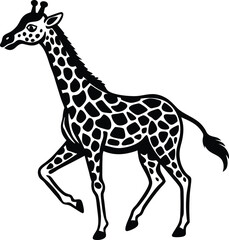 Beautiful adult giraffe vector art illustration