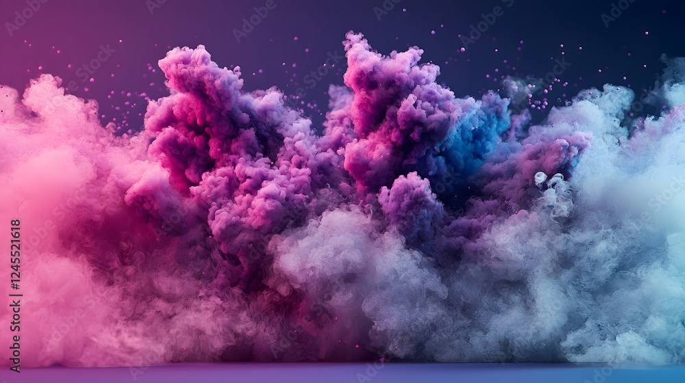 Aufkleber vibrant explosion of colorful smoke and light in the sky forming an abstract and dynamic display dra