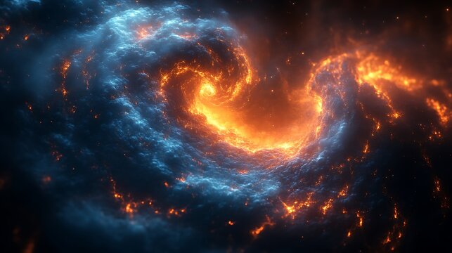 Celestial Fire And Ice Spiral Nebula