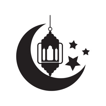 recommend clip art: Islamic lantern vector silhouette design for Ramadan Kareem. Islamic lantern vector art on white background.