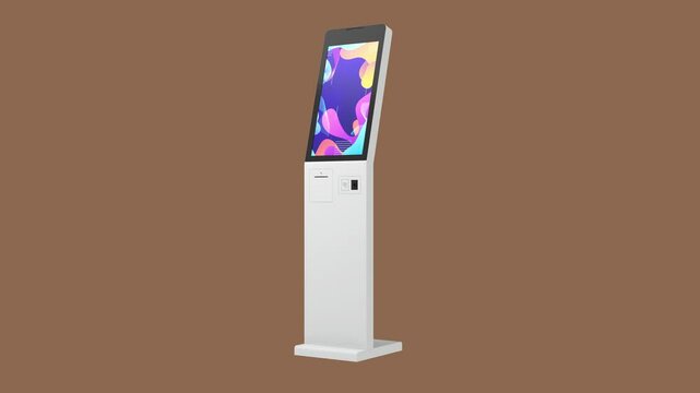 A 3D rendering of a Self Checkout Kiosk