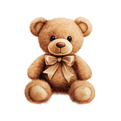 Obraz premium Soft Plush Teddy Bear with Ribbon Bow