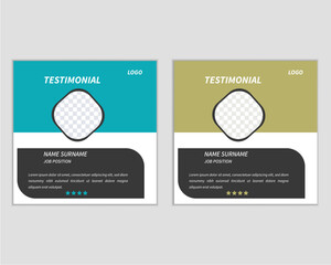 Creative testimonials ,Vector templates, client testimonial design,Clients review, customer feedback, social media post. Modern clean clients testimonial or client feedback review design with organic 