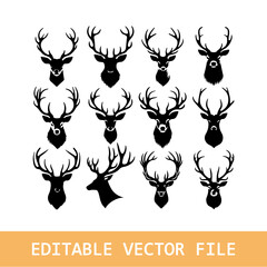 Dear silhouettes set, large pack of vector silhouette design