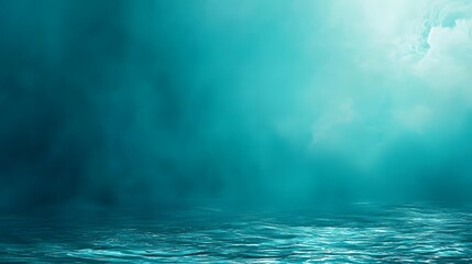 Ethereal coastal seascape with turquoise waves misty atmosphere and a sense of tranquility and mystery  The image evokes a feeling of peacefulness and adventure