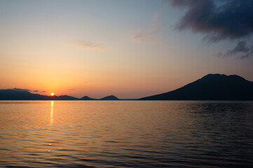 北海道千歳市「美笛キャンプ場」の夏 日の出
