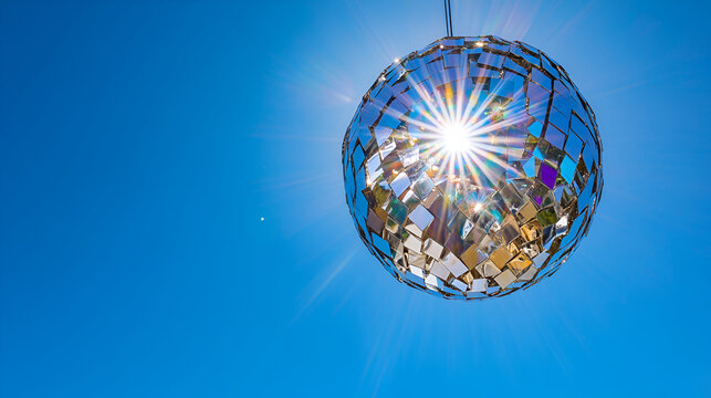 shaning  deffrent balls  isolated on the sky blew color background