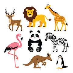 Obraz premium Animal And Wildlife Set Silhouettes Illustration
