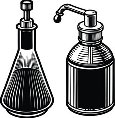  Isolated transparent flask with violet liquid vector illustration