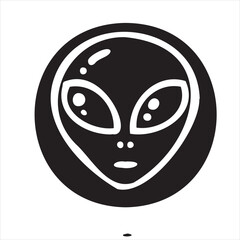 A playful alien icon with a modern and minimalistic design, featuring a unique extraterrestrial face. Perfect for sci-fi themes, gaming, technology projects, and creative branding.