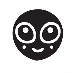 A playful alien icon with a modern and minimalistic design, featuring a unique extraterrestrial face. Perfect for sci-fi themes, gaming, technology projects, and creative branding.