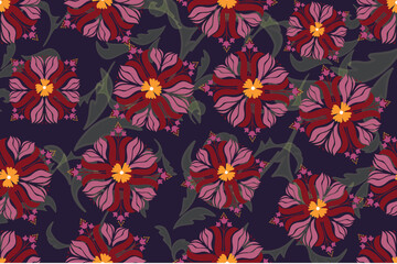 Oreintal flora Damask Seamless pattern embroidery, Indian Style. art ornament print. Design for Capet, Cover, fabric, drapery, table linens, and for clothing 