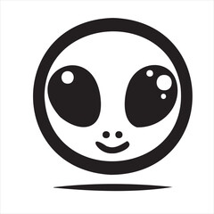 A playful alien icon with a modern and minimalistic design, featuring a unique extraterrestrial face. Perfect for sci-fi themes, gaming, technology projects, and creative branding.