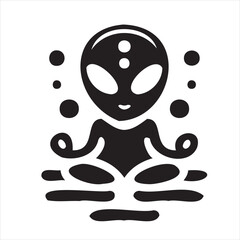 A playful alien icon with a modern and minimalistic design, featuring a unique extraterrestrial face. Perfect for sci-fi themes, gaming, technology projects, and creative branding.
