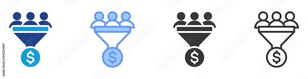 Poster lead generation icon set multiple style collection