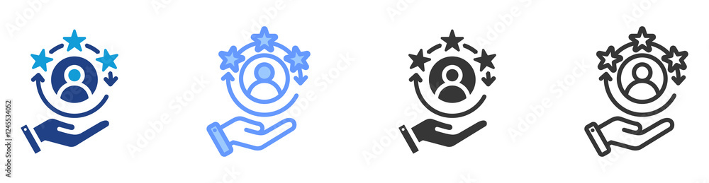 Poster customer retention icon set multiple style collection