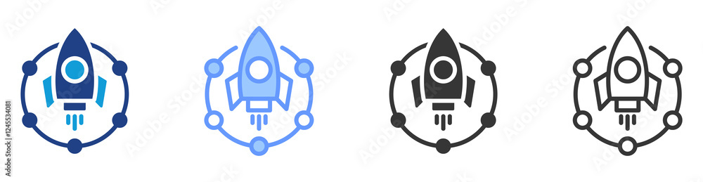 Poster Lean startup icon set multiple style collection