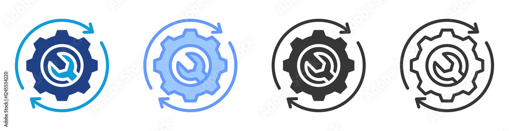 Poster Automation tools icon set multiple style collection