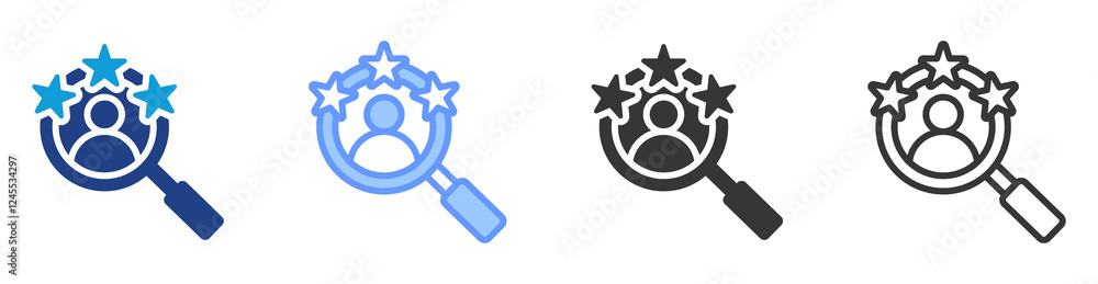 Poster talent acquisition icon set multiple style collection
