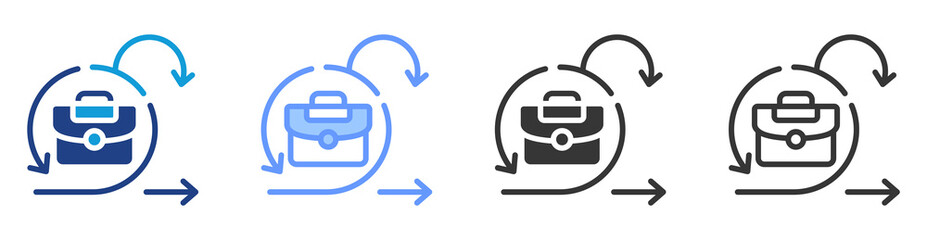 Business agility icon set multiple style collection