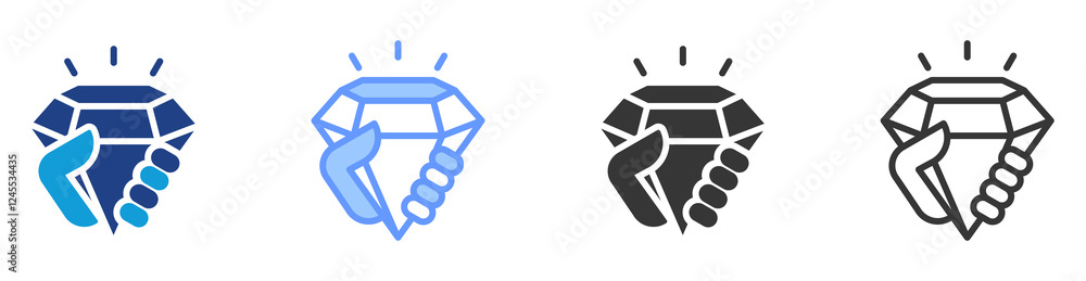 Poster Value proposition icon set multiple style collection