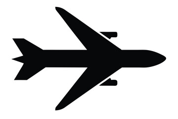 silhouette vector
illustration of A Airplane Shipping icon on white background