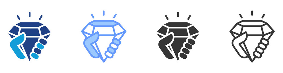 Value proposition icon set multiple style collection