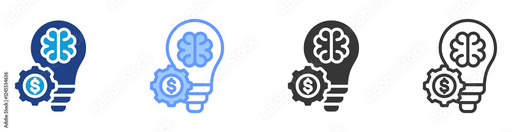 Poster business intelligence icon set multiple style collection