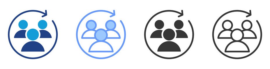 Team alignment icon set multiple style collection