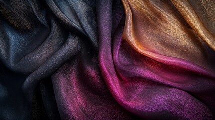 Fototapeta premium Luxurious Deep Dark Purple and Burgundy Silk Satin Fabric Texture