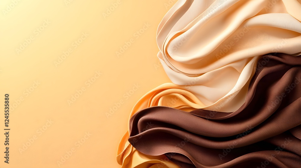 Poster elegant and luxurious draped fabric with soft smooth curves and flowing folds in a harmonious blend 