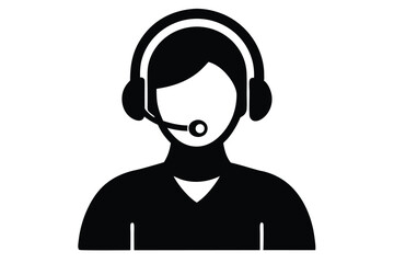 silhouette vector
illustration of A Customer Support icon on white background