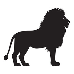 Powerful Lion Silhouette – Editable Vector Graphic for Projects