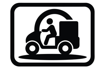 silhouette vector
illustration of A Delivery App icon on white background
