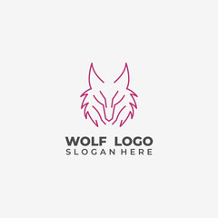 Obraz premium Wolf Head Logo Lineart Minimalist Style Elegant Unique Modern