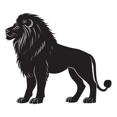 Roaring King: High-Quality Lion Silhouette Vector Illustration