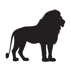 Roaring King: High-Quality Lion Silhouette Vector Illustration