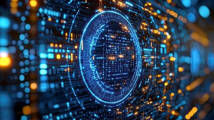 Abstract Digital Network: Exploring the Future of Technology and Global Communication Through Futuristic Data Visualization