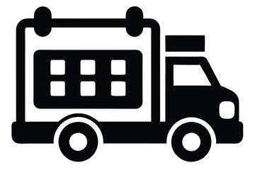 silhouette vector
illustration of A Delivery Schedule icon on white background