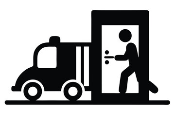 silhouette vector
illustration of A Doorstep Delivery icon on white background