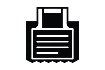 silhouette vector
illustration of A Invoice Paper icon on white background