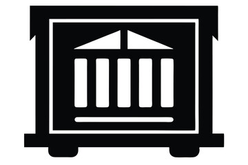 silhouette vector
illustration of A Loading Crate icon on white background