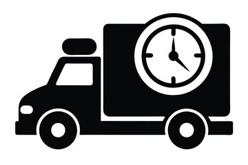 silhouette vector
illustration of A On-time Delivery icon on white background