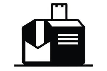 silhouette vector
illustration of A Packing Tape icon on white background