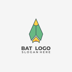 Elegant Upside Down Hanging Bat Logo In Green Yellow